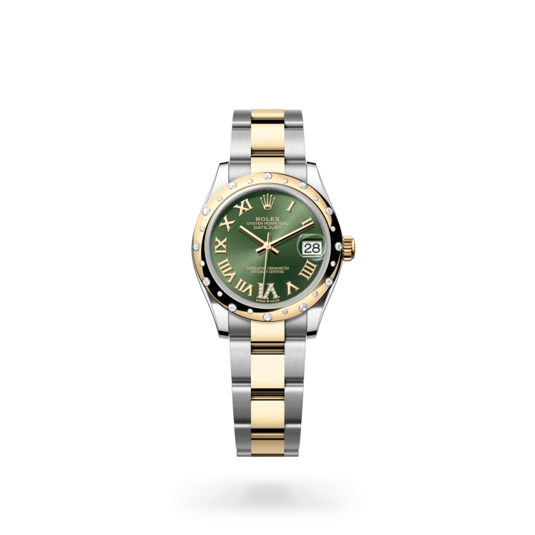 Rolex Datejust 31 Oyster, 26 mm, čelik Oystersteel, žuto zlato i dijamanti, Zaobljen, s dijamantima m278343rbr-0015 at Malalan.webp